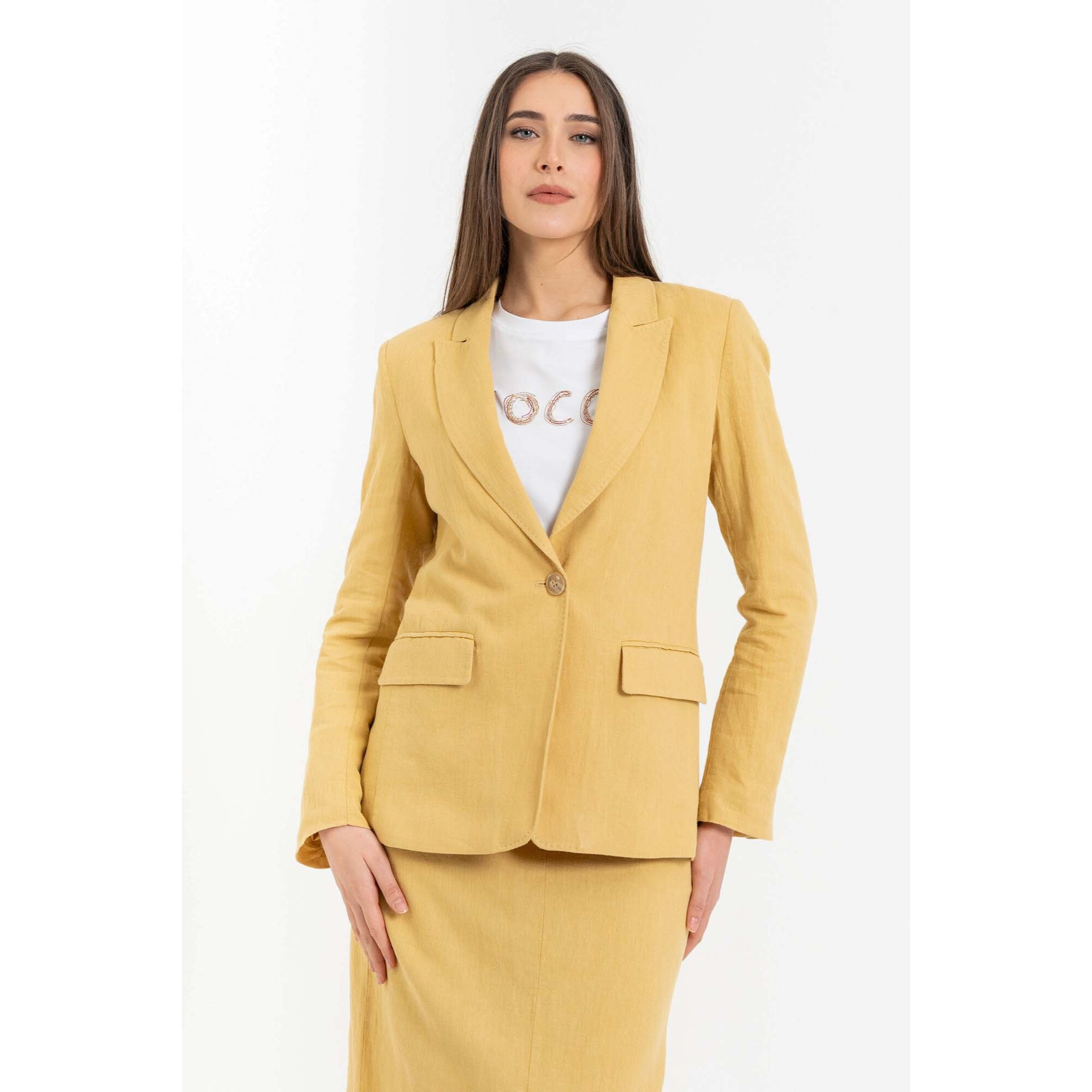 Kocca - Giacca monopetto da donna in lino e cotone Donna