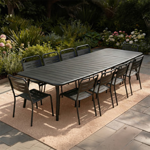 EVORA Ensemble table de jardin 234 cm et 10 chaises