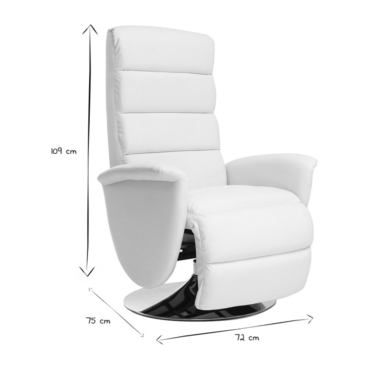 Fauteuil relax manuel blanc NELSON