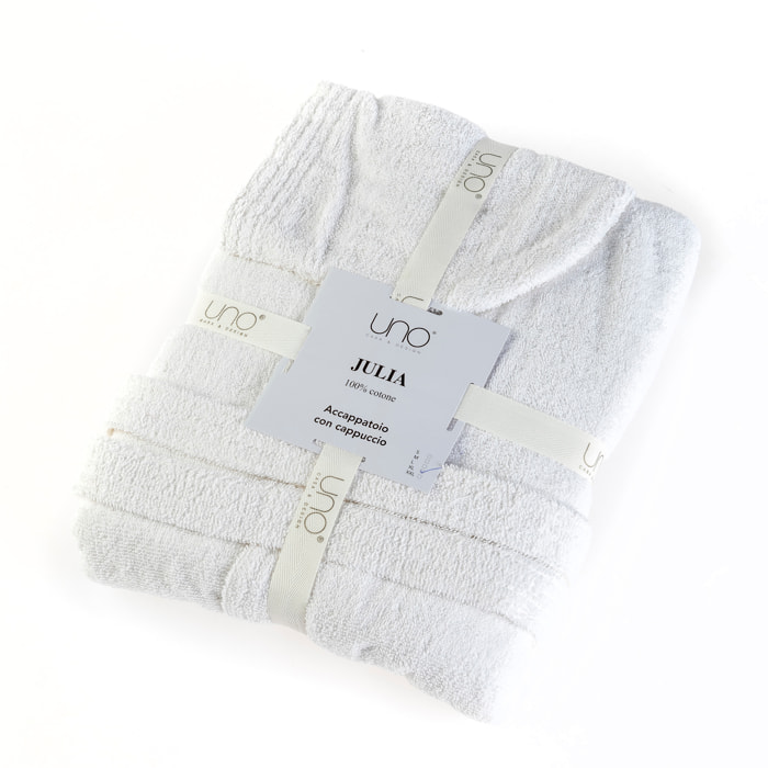 UNO CASA DESIGN Accappatoio con Cappuccio Julia in Spugna di Puro Cotone 400 gr