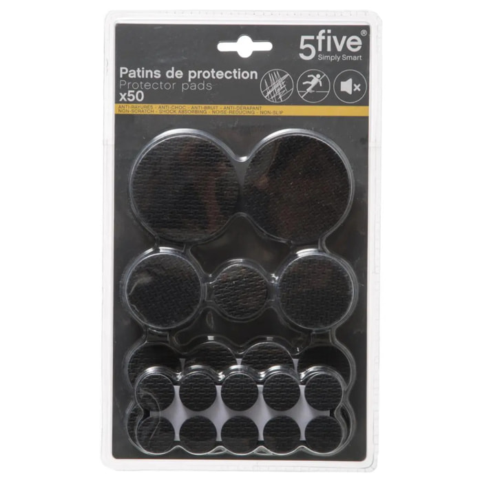 Lot de 50 patins de protection noir