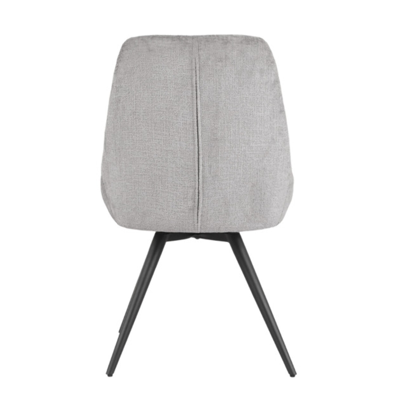 Chaise rotative 180° en tissu doux et pieds en métal noir - TOINOU