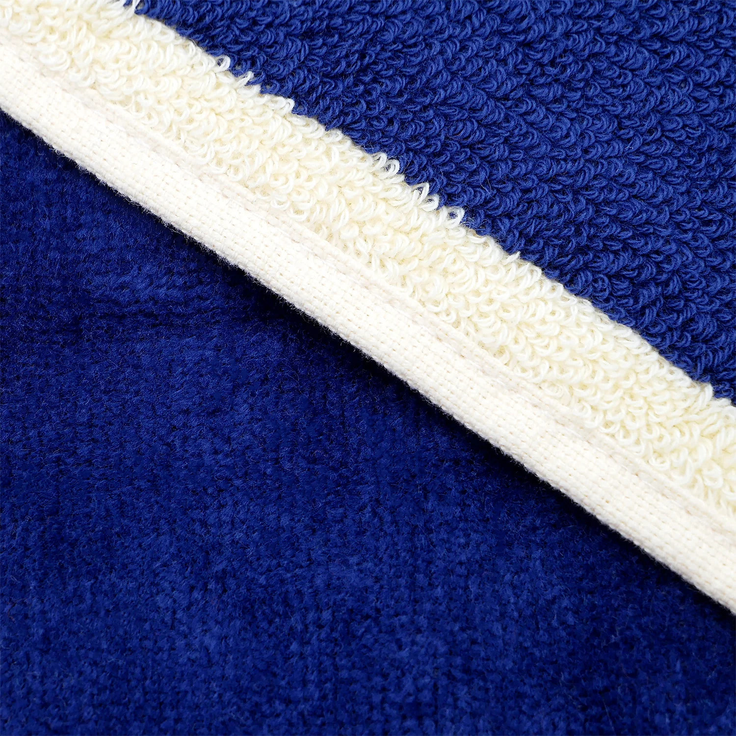 Serviette de plage éponge velours Jacquard Bleu 100x175 470g/m² - Kapados
