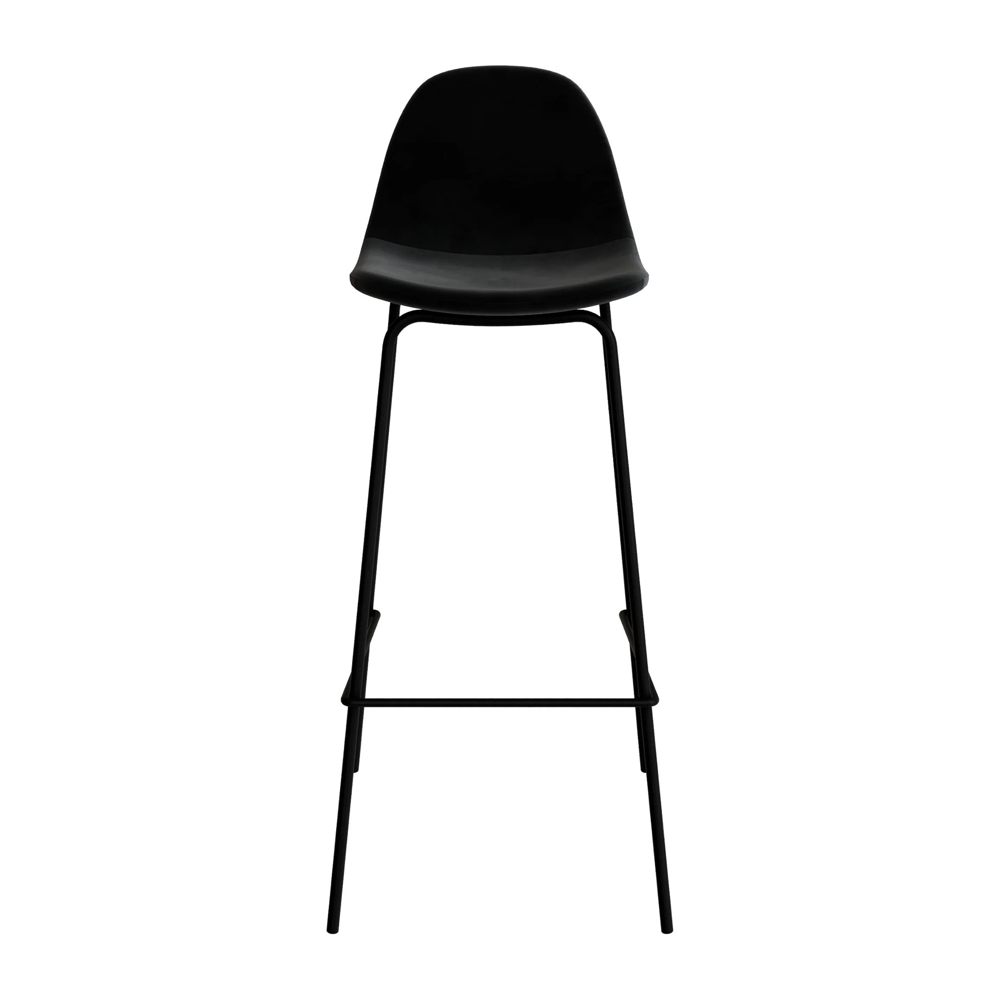 Lot de 2 chaises de bar en velours noir 75 cm - Henrik