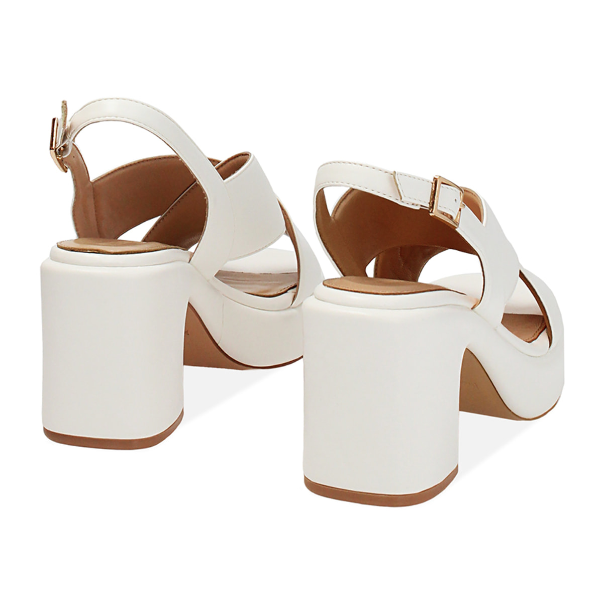 Sandalias blancas tacón 8 cm
