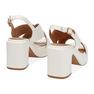 Sandalias blancas tacón 8 cm