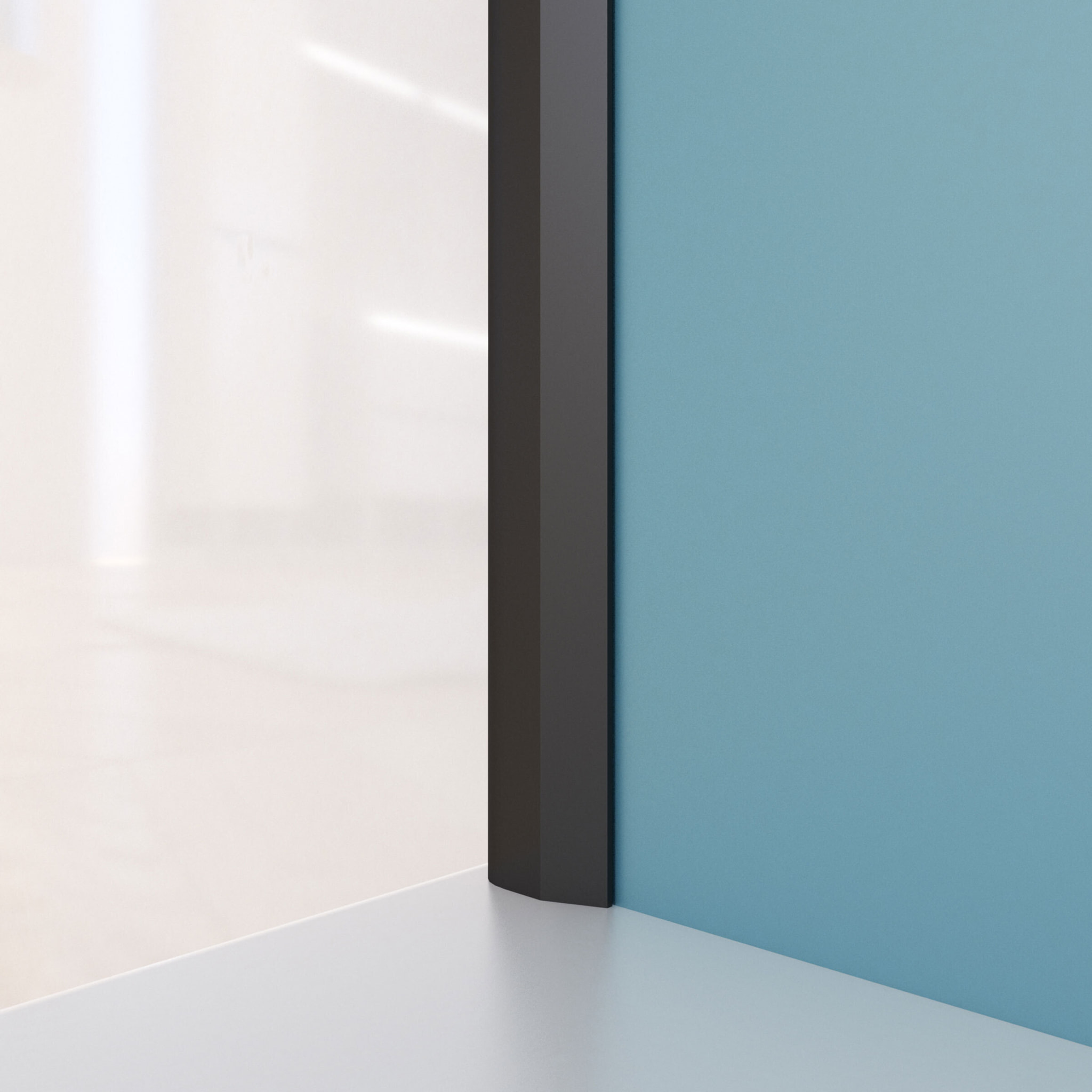 Jeu de 2 Profilés de finition en Aluminium Noir Mat pour Panneaux Muraux - 10x5x2100 mm
