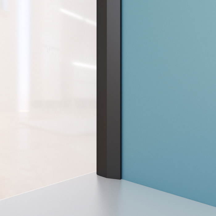 Jeu de 2 Profilés de finition en Aluminium Noir Mat pour Panneaux Muraux - 10x5x2100 mm