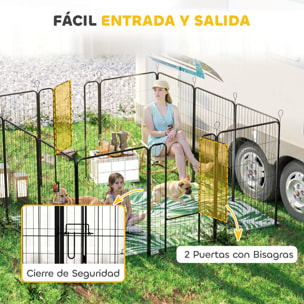Parque para Perros Vallas para Mascotas de 12 Paneles 80x120 cm con 2 Puertas con Pestillo Corralito para Perros Grandes Medianos y Pequeños de Acero para Interior y Exterior Negro