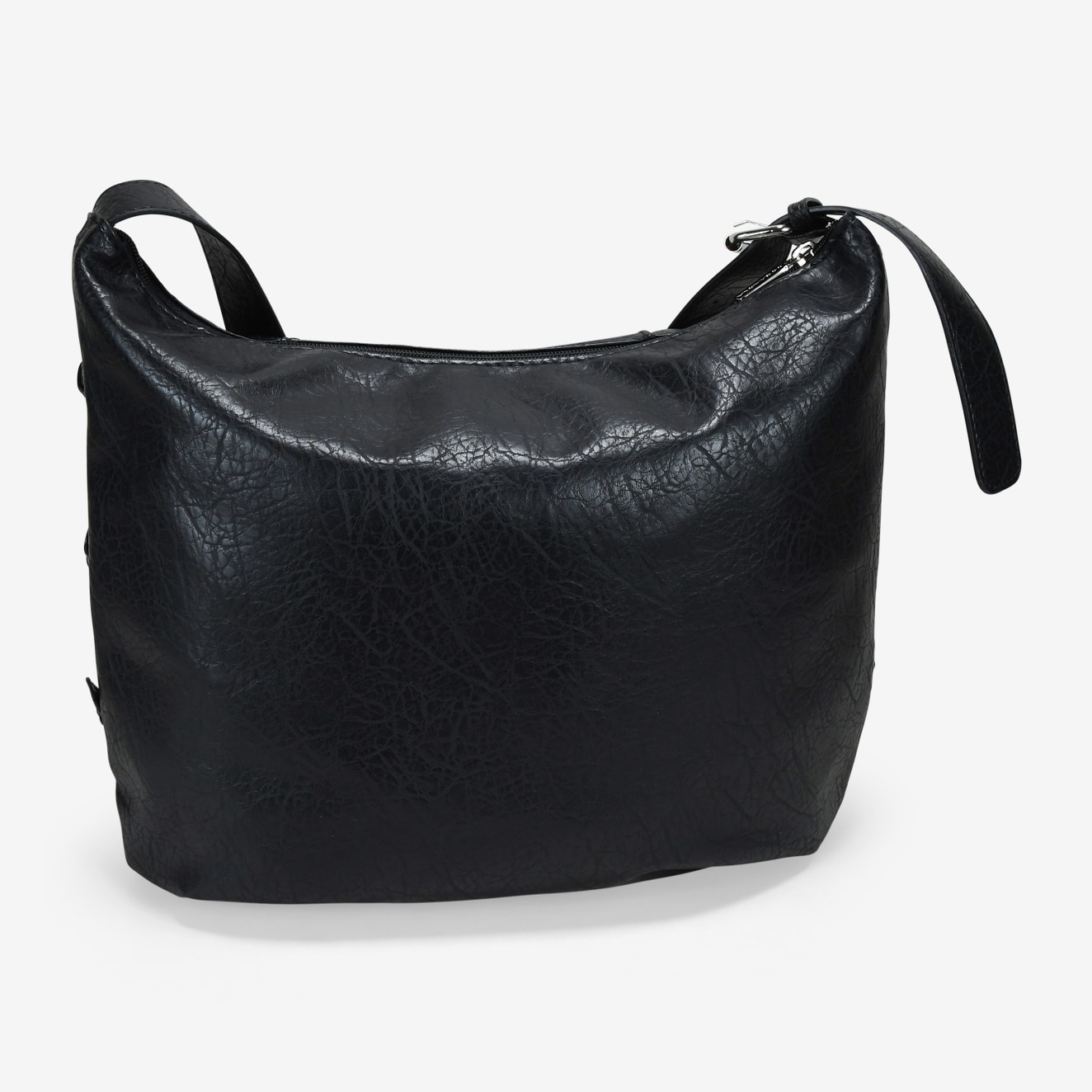 Bolso de hombro negro con hebillas