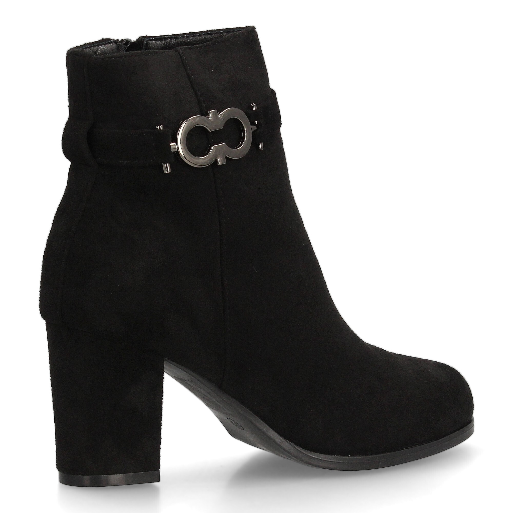 Botín de tacón para mujer con detalle metálico