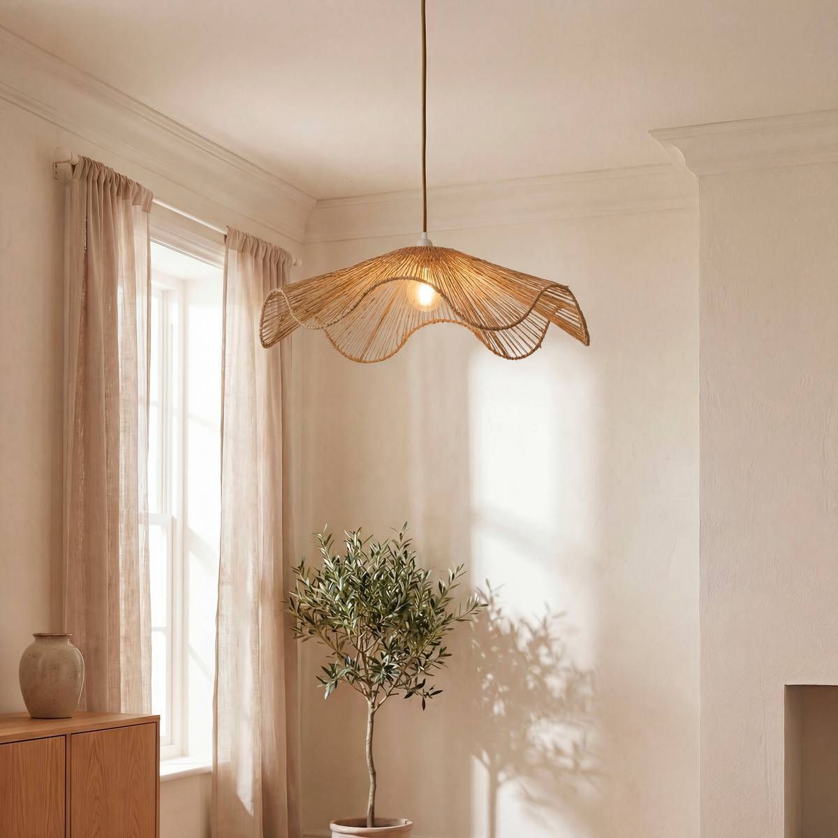 Abat-jour Gino rond D.78cm beige