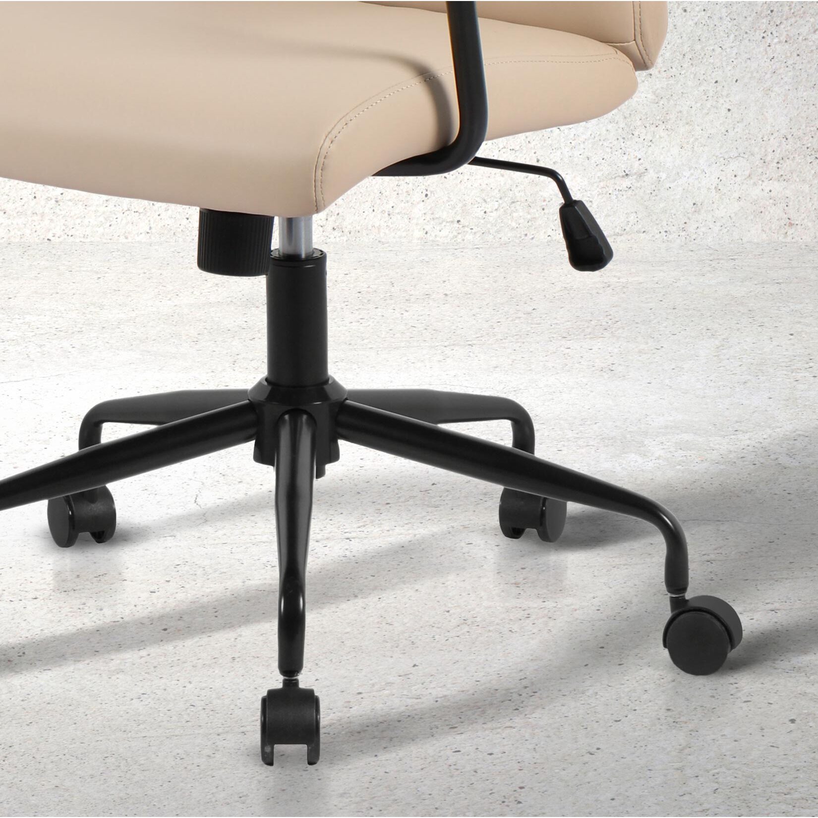 Silla de estudio Oli polipiel beige 99x64x70 cm