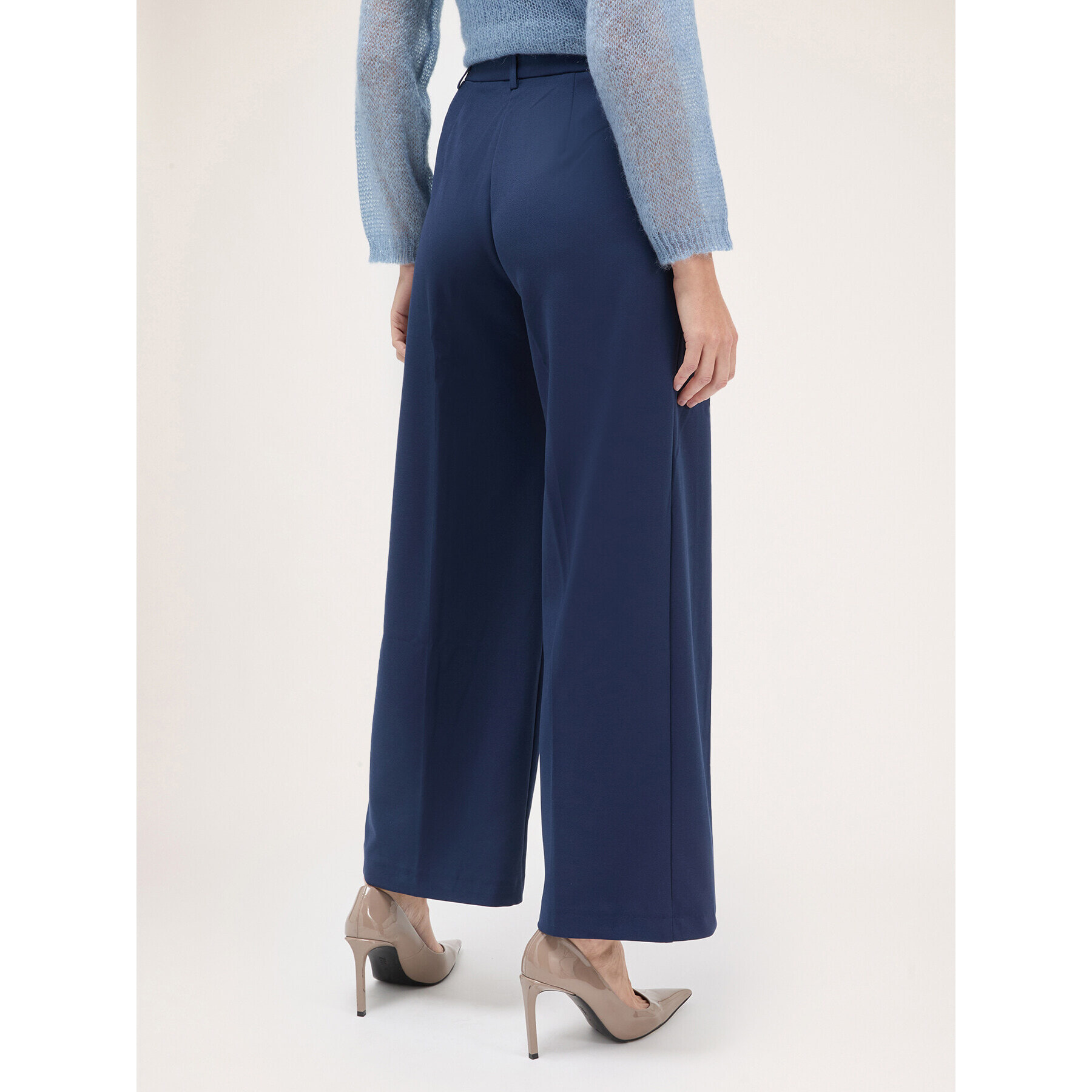 Motivi - Pantalón modelo palazzo con pliegues - Azul