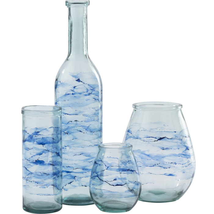 J-Line Vase Vague - verre - bleu