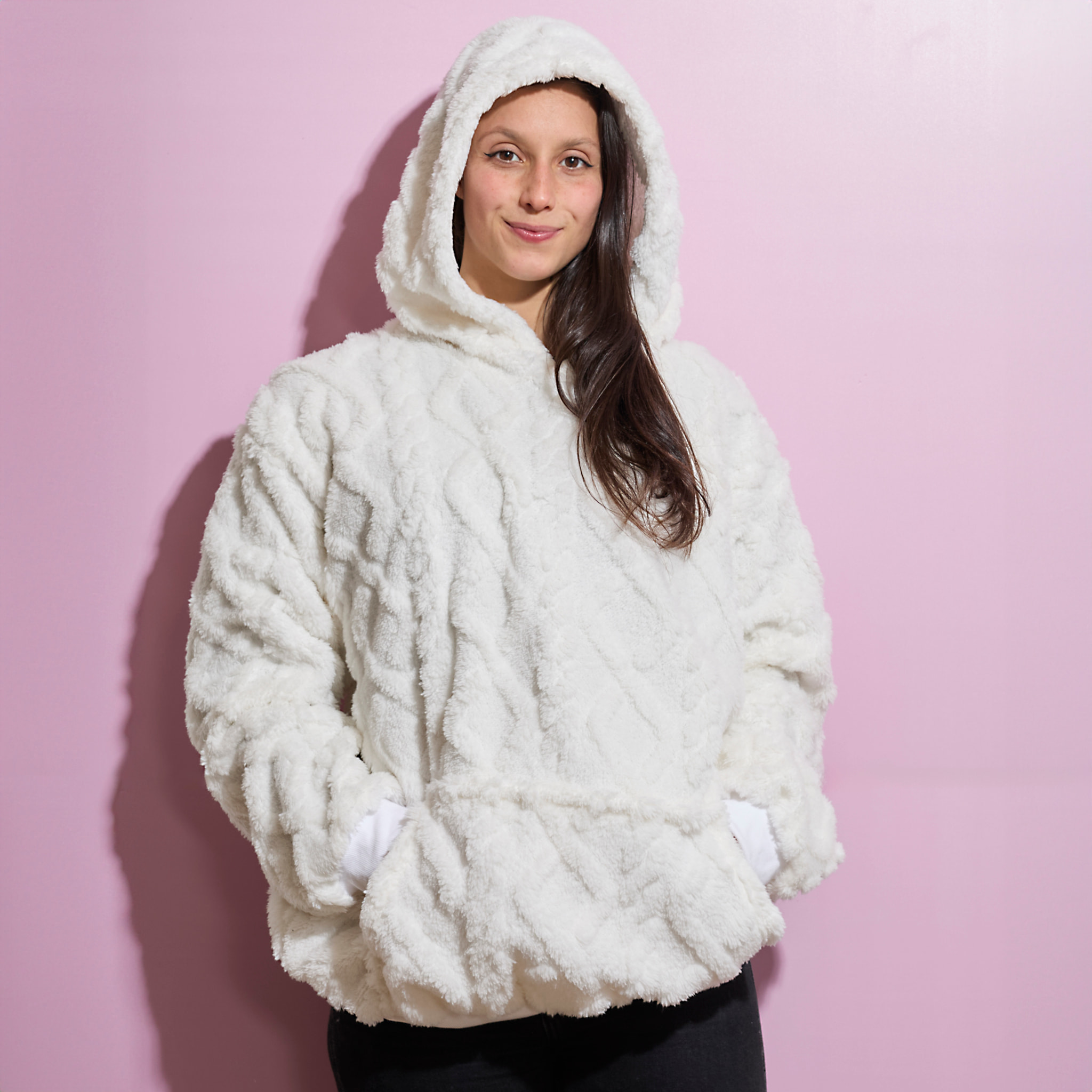Sweat A Capuche Hoodie Flemme De Ouf Blanc
