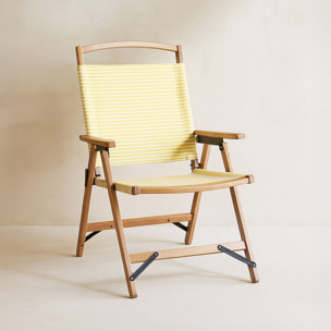 Chaise de plage en toile jaune à rayures PLAYA
