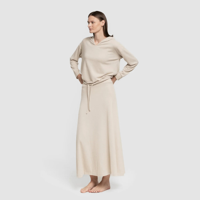 Falda midi evasé new punto extra suave