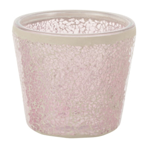 J-Line bougeoir Mosaïque Conique - verre - rose