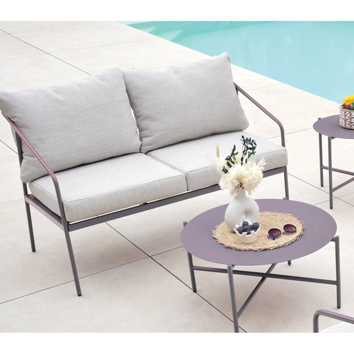 Salon de jardin en acier - 4 places - Anthracite - CAP FERRET