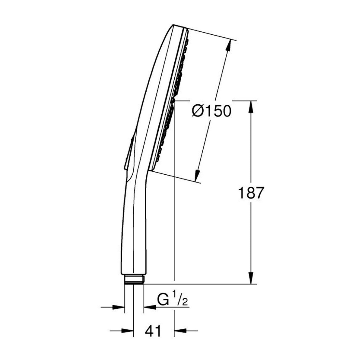 GROHE Vitalio SmartActive 150 Douchette 3 jets
