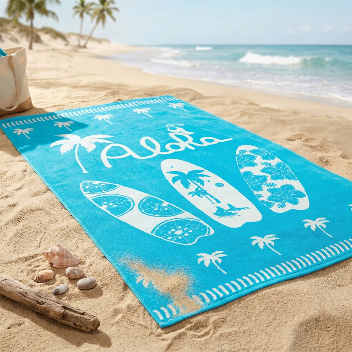Serviette de plage éponge velours Jacquard - Prima - 90x170cm - 400g/m²