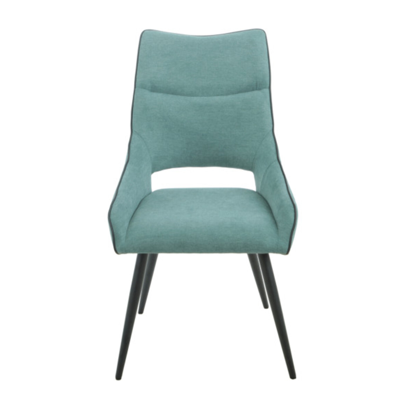 Chaise en lin avec pieds fins en métal noir - CHICAGO