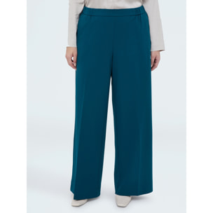 Fiorella Rubino - Pantalones Wide Leg en tejido stretch - Petrol Blue
