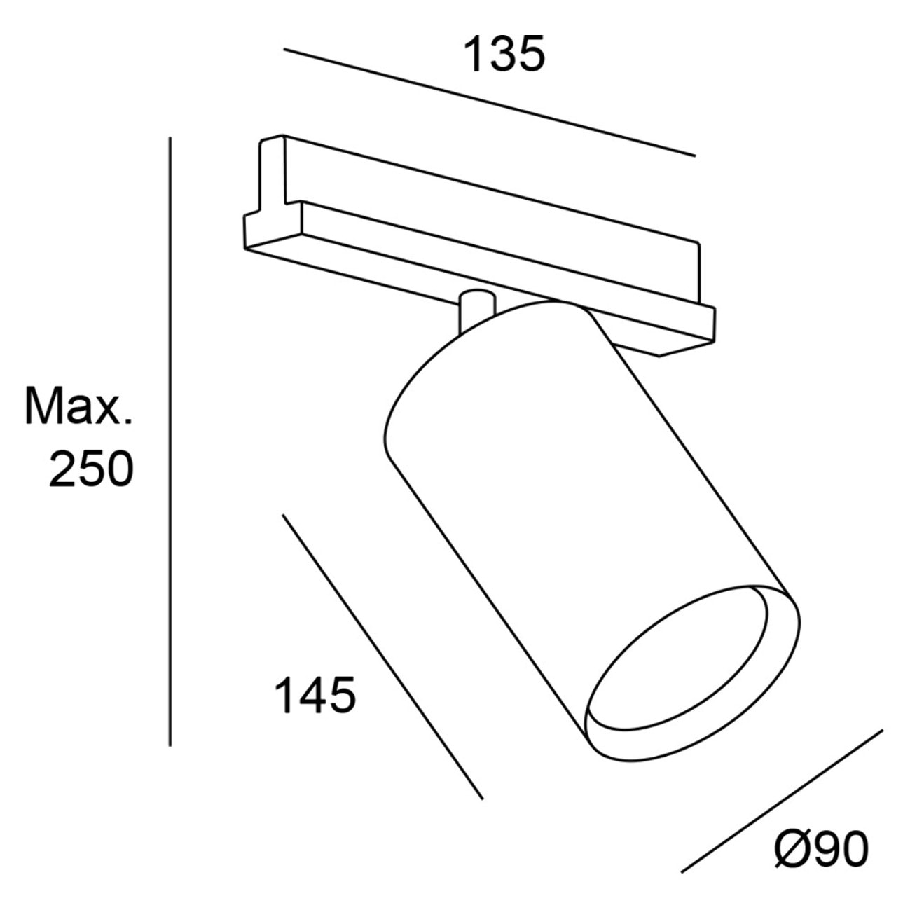 Forlight Tent - Proyector de Carril LED 24.6W Diámetro 9cm. Blanco Cálido 3000K y 1984lm. Sistema de Carril Compatible con Carr