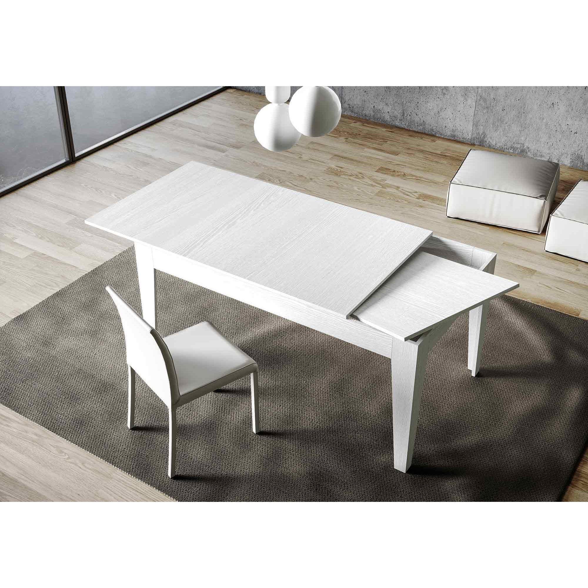 Mesa extensible 90x160/220 cm Cico Fresno Blanco