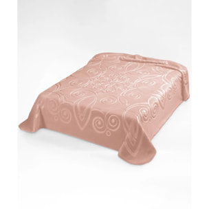 Coperta Plaid Rosa Salmone in tinta unita con morbido pile di poliestere