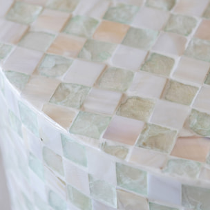 Table d'appoint en coquille de capiz verte ZINA