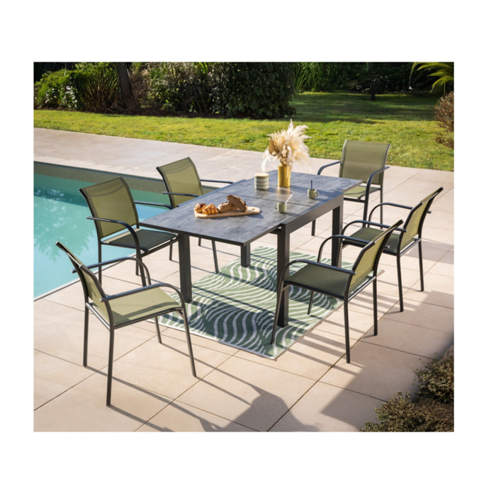 HONFLEUR BEZIERS ARDOISE - Ensemble table et chaises de jardin  - Vert