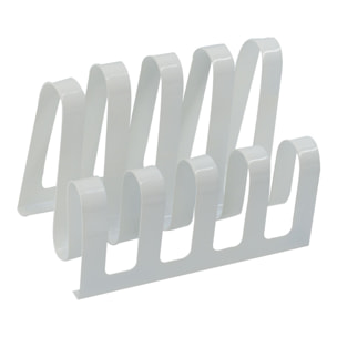 Portariviste in metallo bianco 4 posti cm31x19h22