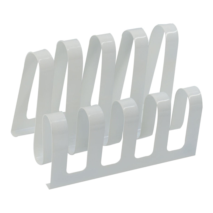 Portariviste in metallo bianco 4 posti cm31x19h22