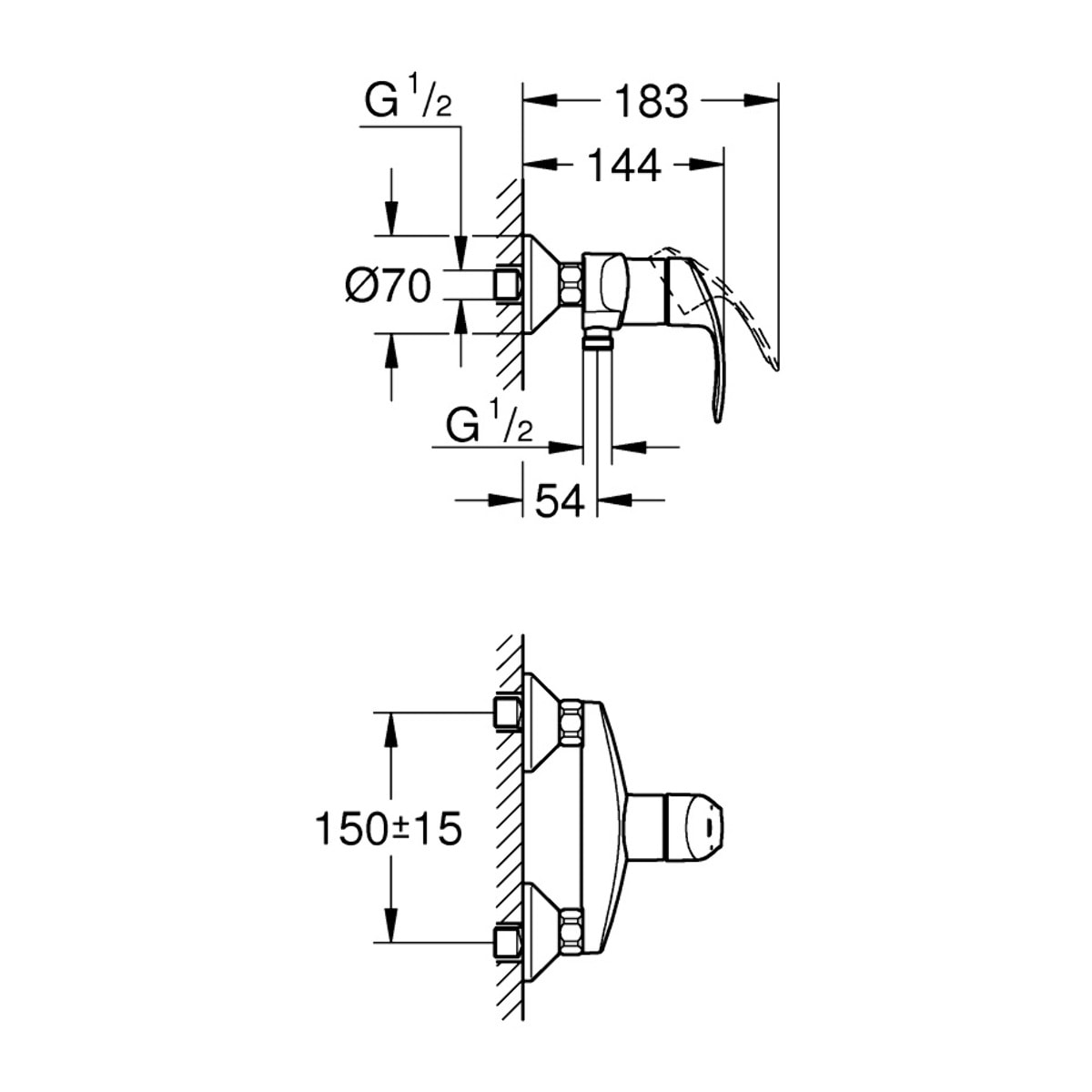 Mitigeur de douche monocommande Eurosmart