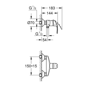 Mitigeur de douche monocommande Eurosmart