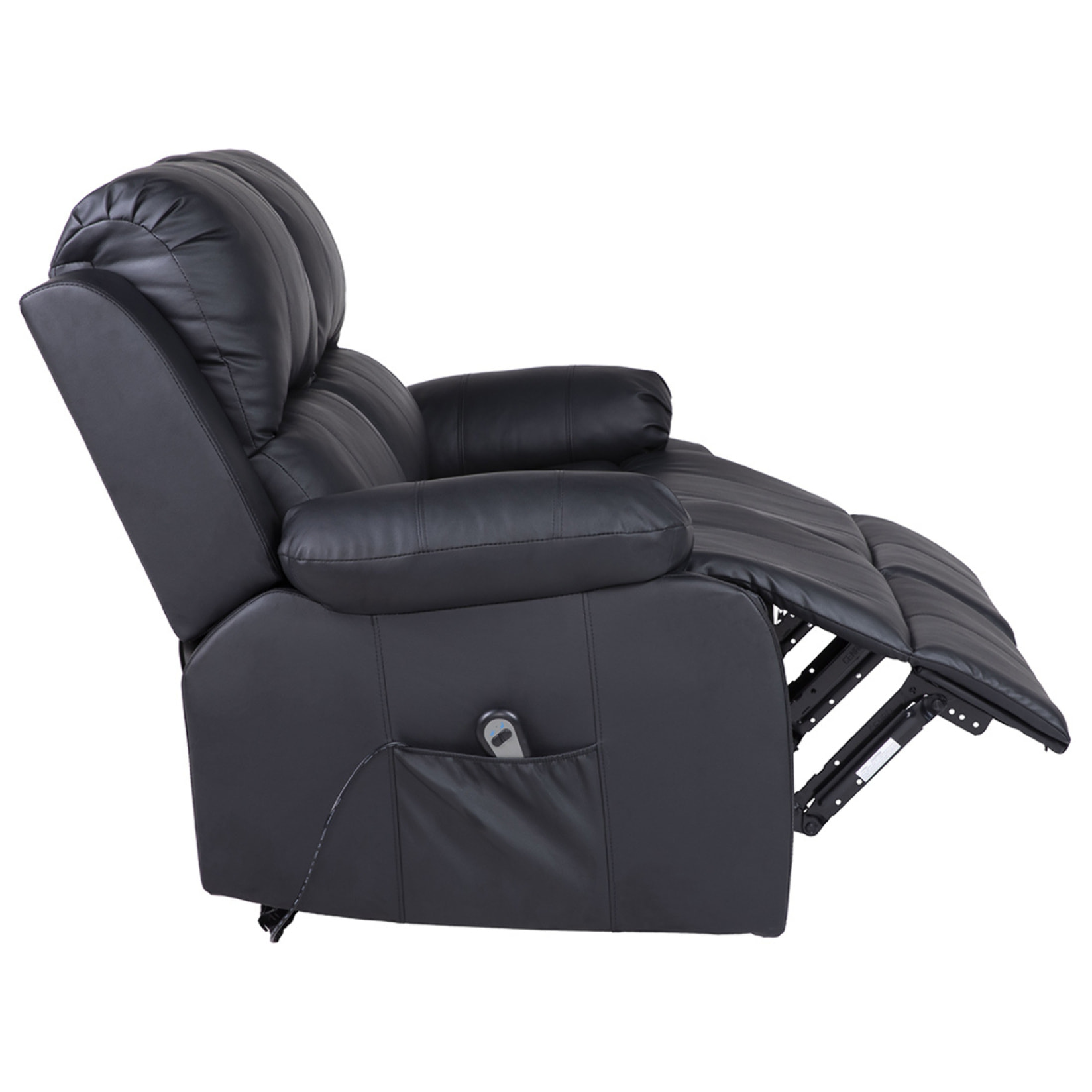 Armand - Canapé 2 places relax électrique en simili - Noir