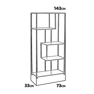 Phoenix - libreria modulare in legno marone 60x30x120 cm