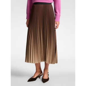 Elena Mirò - Falda plisada degradada - Marrón