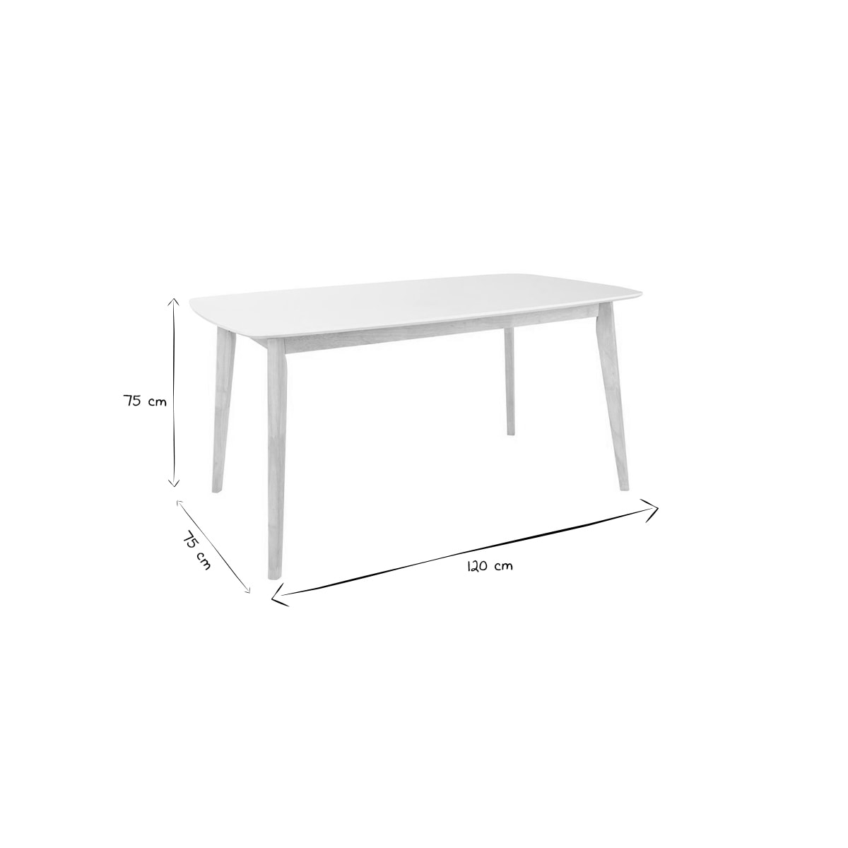 Table à manger design blanc et bois clair L120 cm LEENA