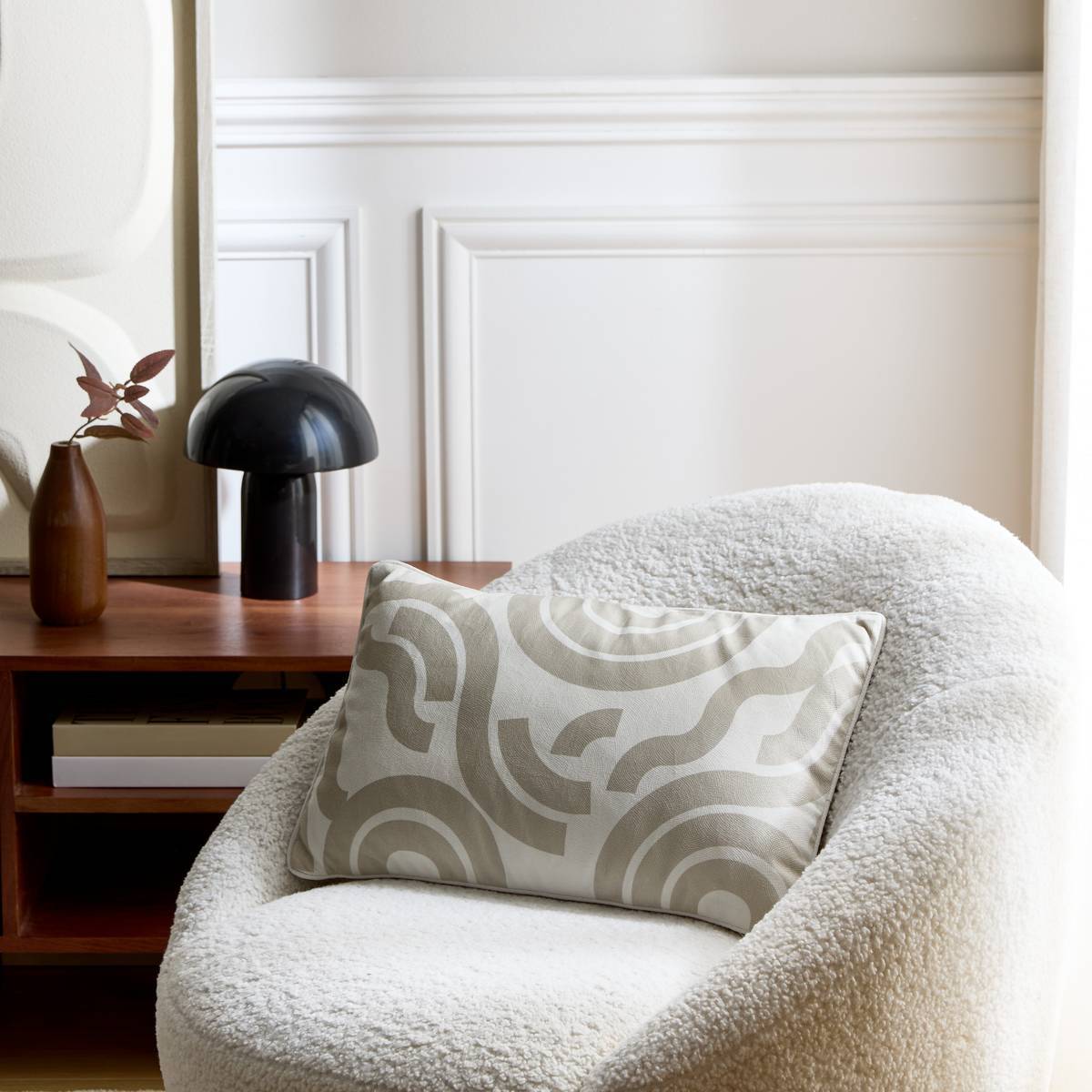 Coussin Lilou rectangulaire 30x50cm blanc