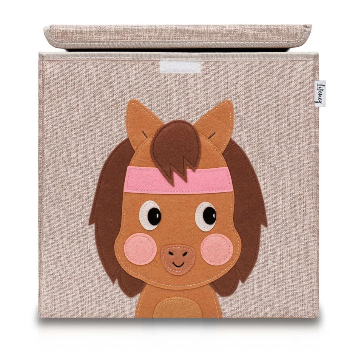 Boîte de rangement en tissu pour enfant "cheval" avec couvercle, compatible Ikea Kallax Lifeney