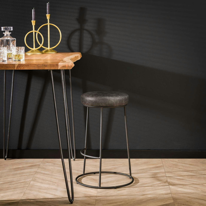 Tabouret de bar gris RALF