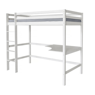 Lit Enfant Mezzanine avec Bureau "Angéla" 90 x 190 cm - Blanc