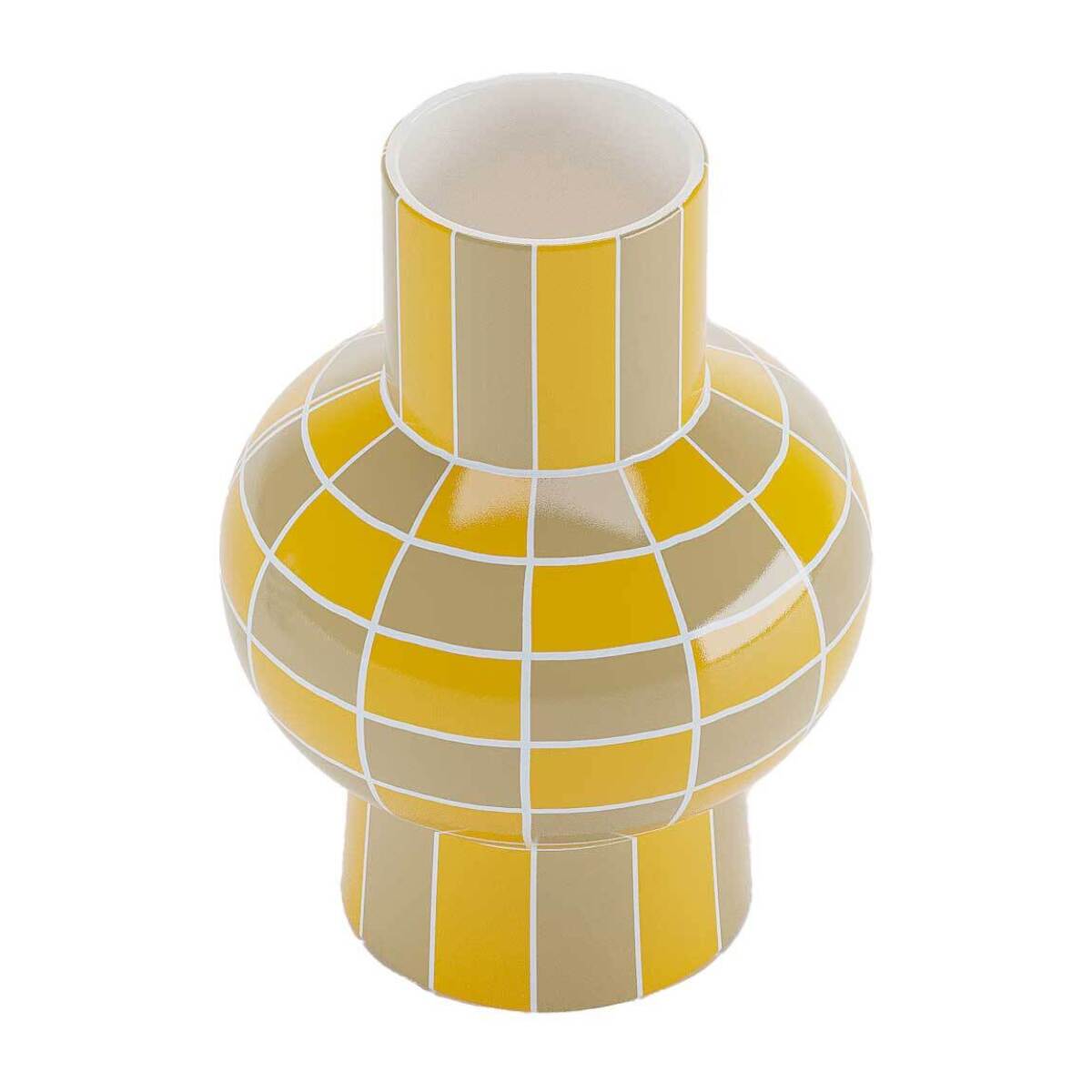 Vase céramique motif damier Louvre