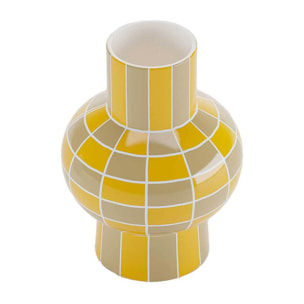 Vase céramique motif damier Louvre