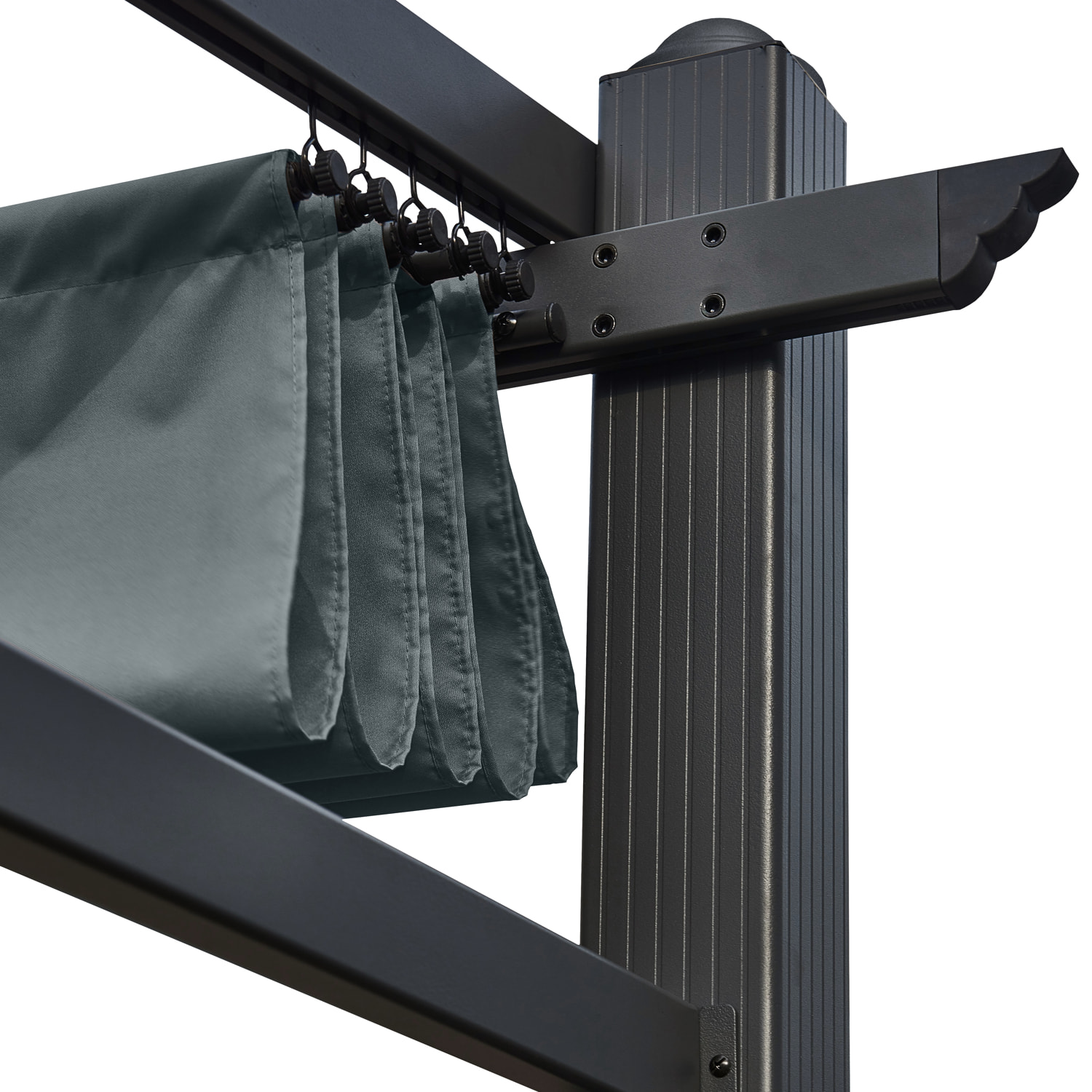 Pergola murale 3 × 4m FRÉJUS grise - structure aluminium