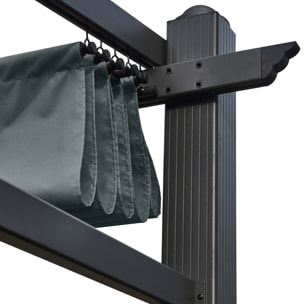 Pergola murale 3 × 4m FRÉJUS grise - structure aluminium