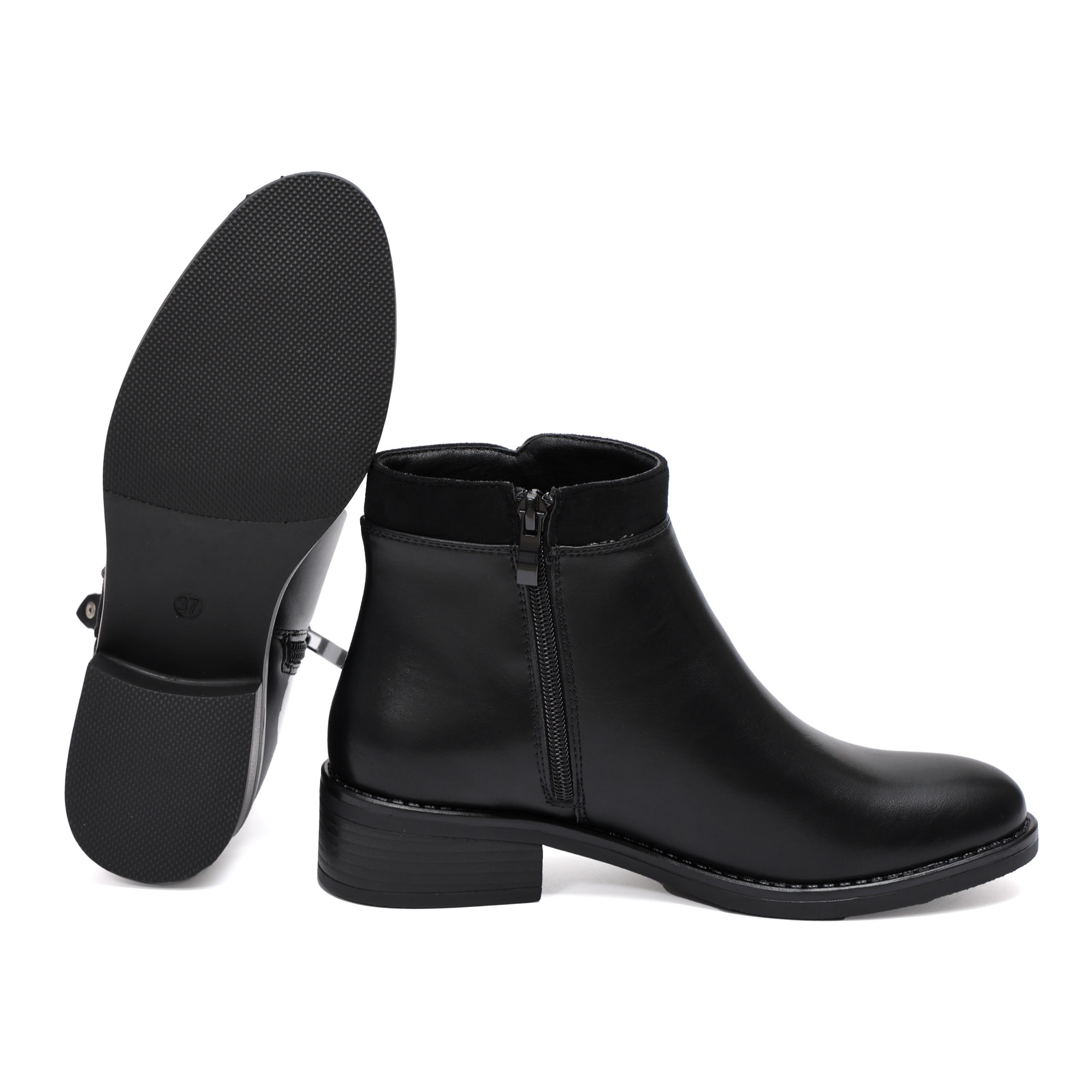 Stivaletti in simil pelle con lampo dorata